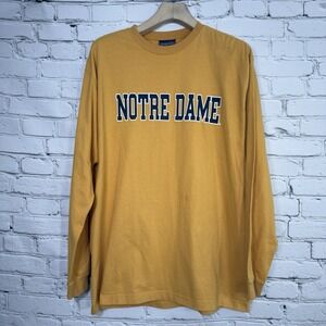 Vintage Jansport Notre Dame Shirt L Fighting Irish Long‎ Sleeve Crewneck Gold